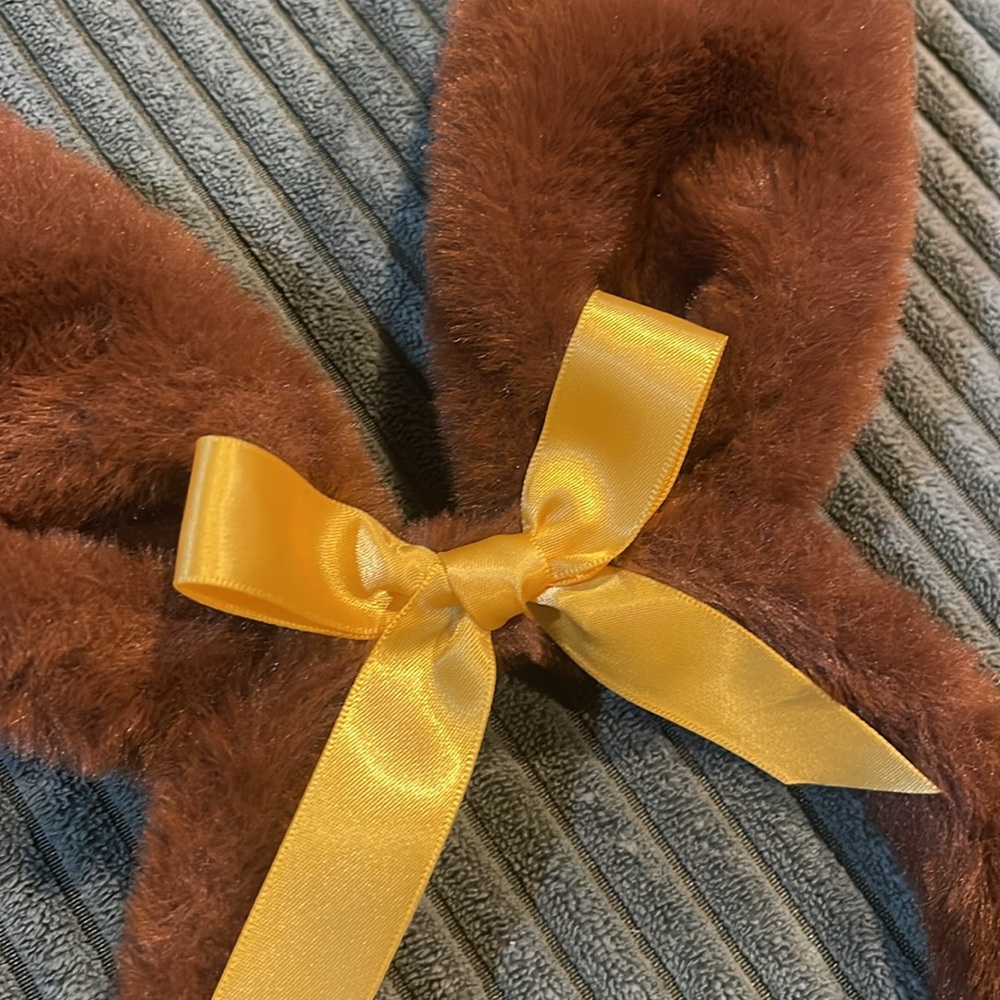 3/$15 Brown Fuzzy Bunny Ears Headband - Picture 2 of 3